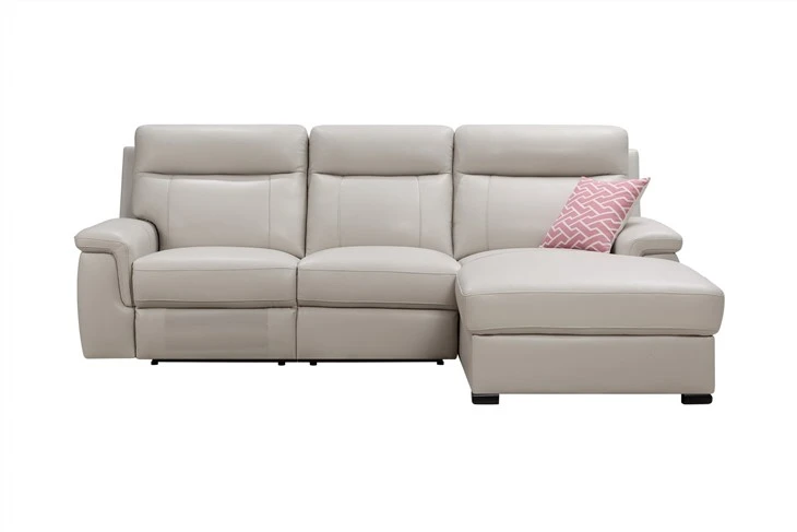 Geniune Leather L Shape Reclining Sofa